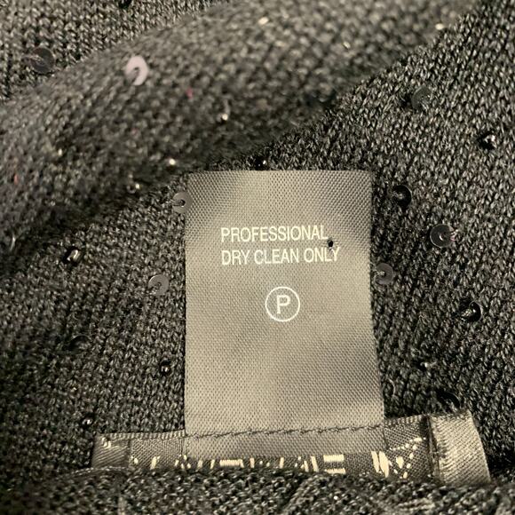 VIVIENNE TAM Size 2 Black Silk Cashmere Sequined Crew Neck Pullover - Picture 6 of 6